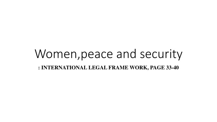 women peace and security