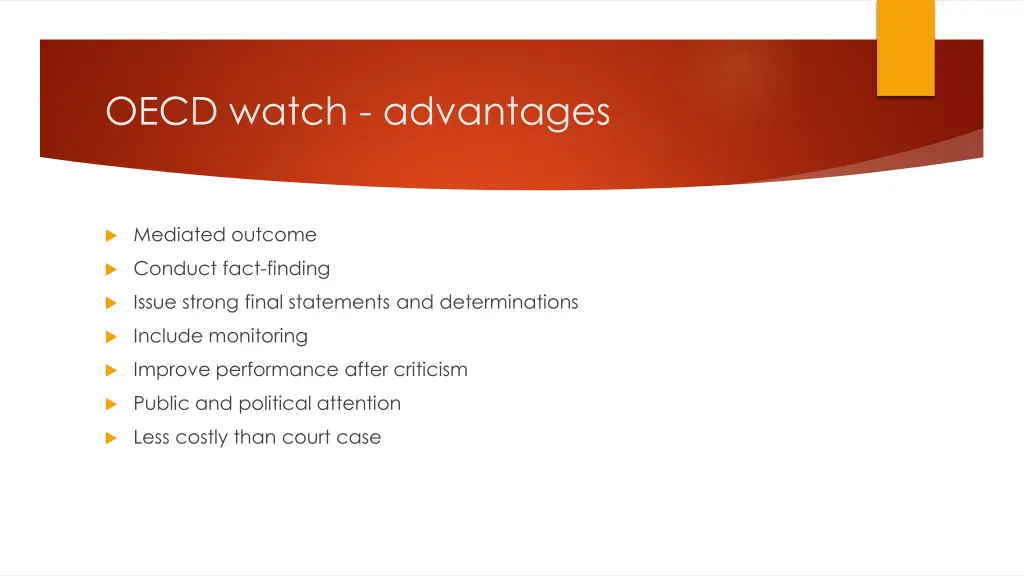 oecd watch advantages
