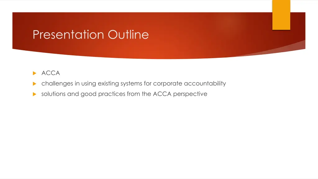 presentation outline