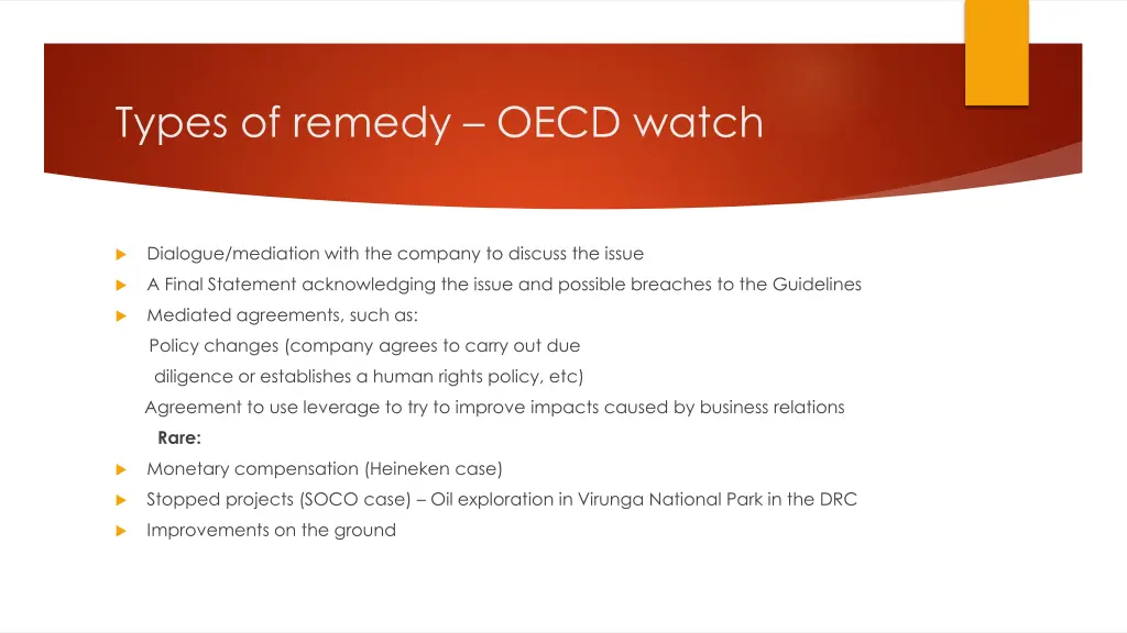 types of remedy oecd watch