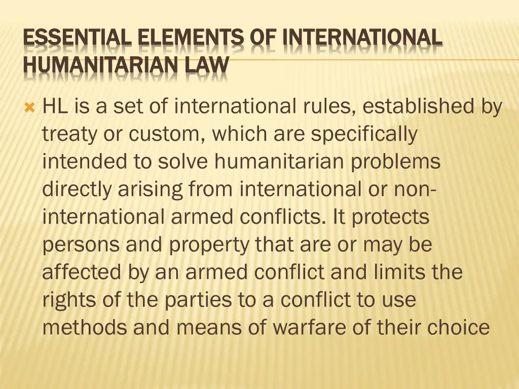 essential elements of international essential