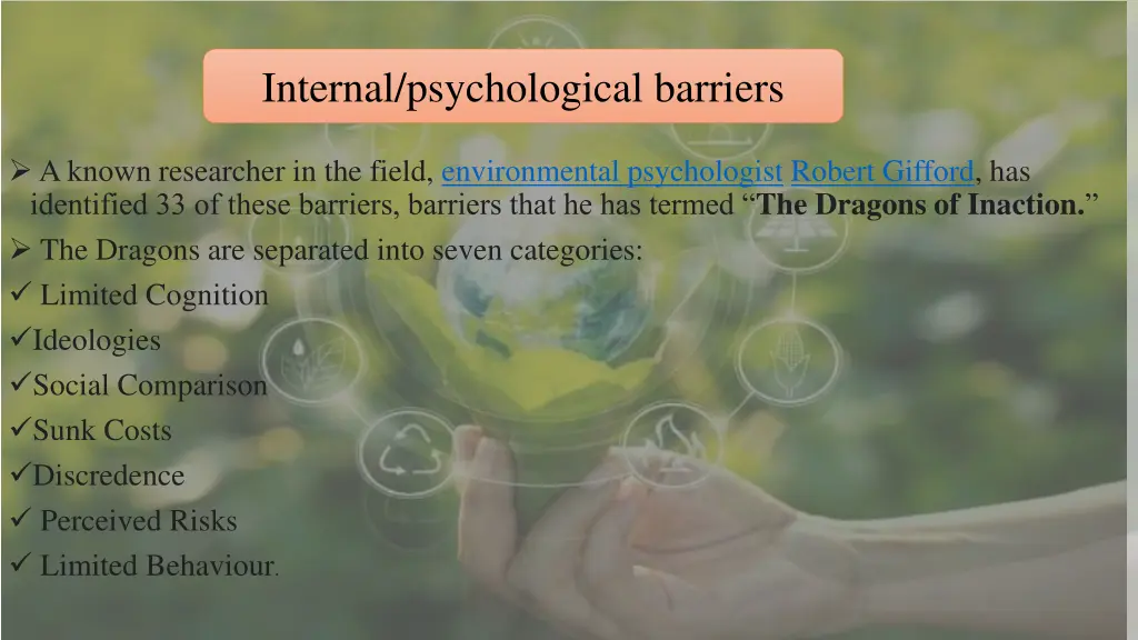 internal psychological barriers
