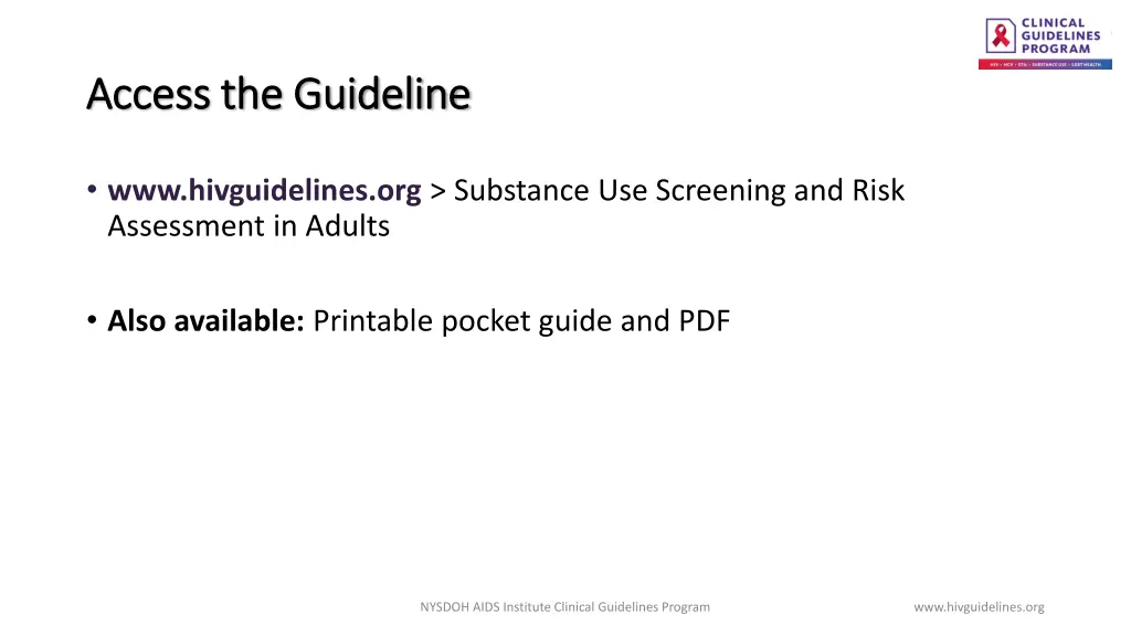 access the guideline access the guideline