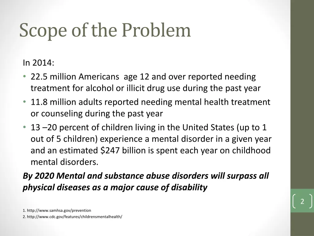 scope of the problem