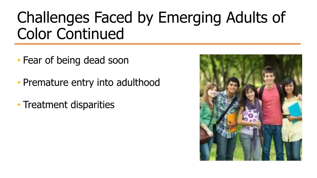 challenges faced by emerging adults of color 1