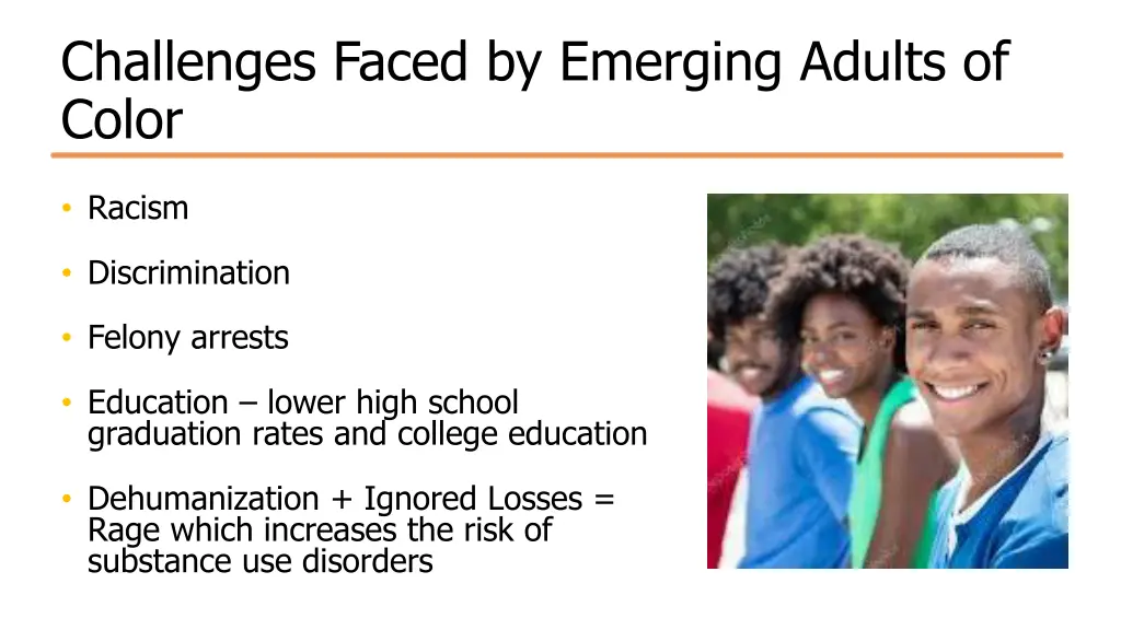 challenges faced by emerging adults of color