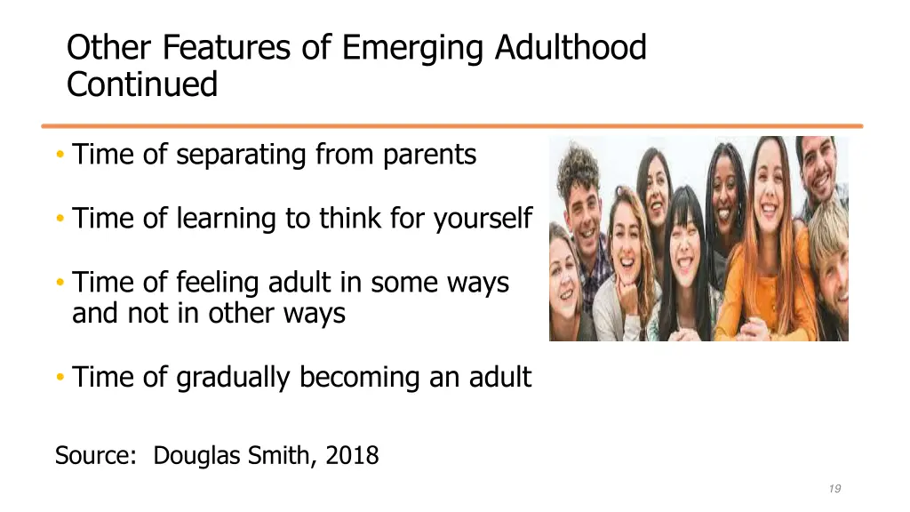 other features of emerging adulthood continued 1