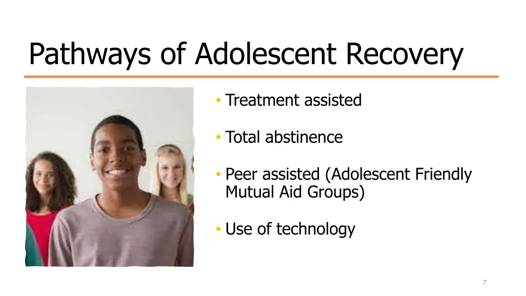 pathways of adolescent recovery