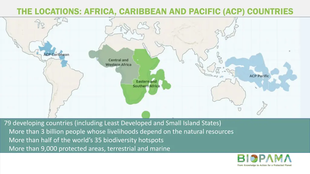 the locations africa caribbean and pacific