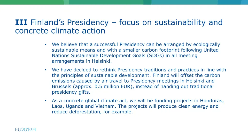 iii finland s presidency focus on sustainability