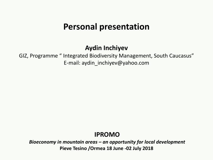 personal presentation