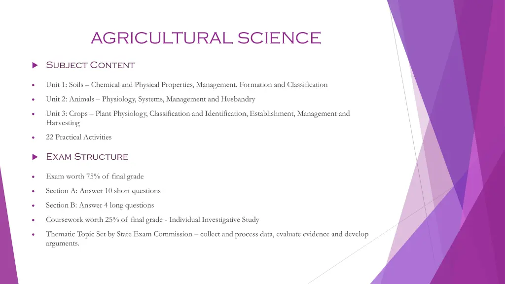 agricultural science