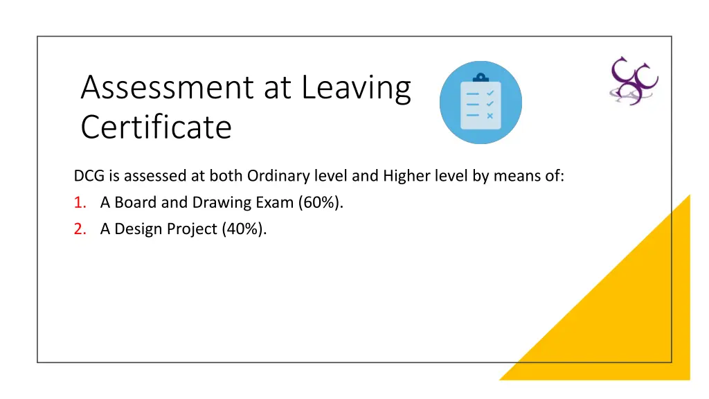 assessment at leaving certificate 2