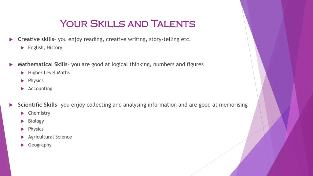 your skills and talents your skills and talents