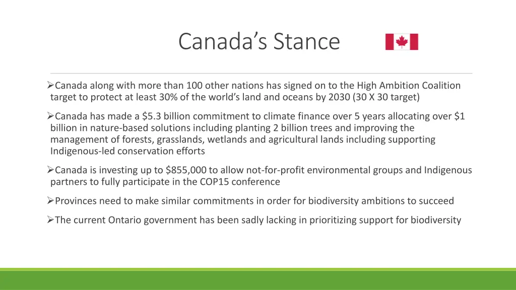 canada s stance