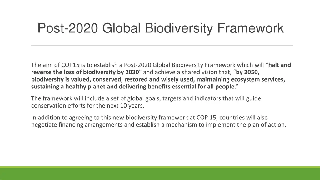 post 2020 global biodiversity framework