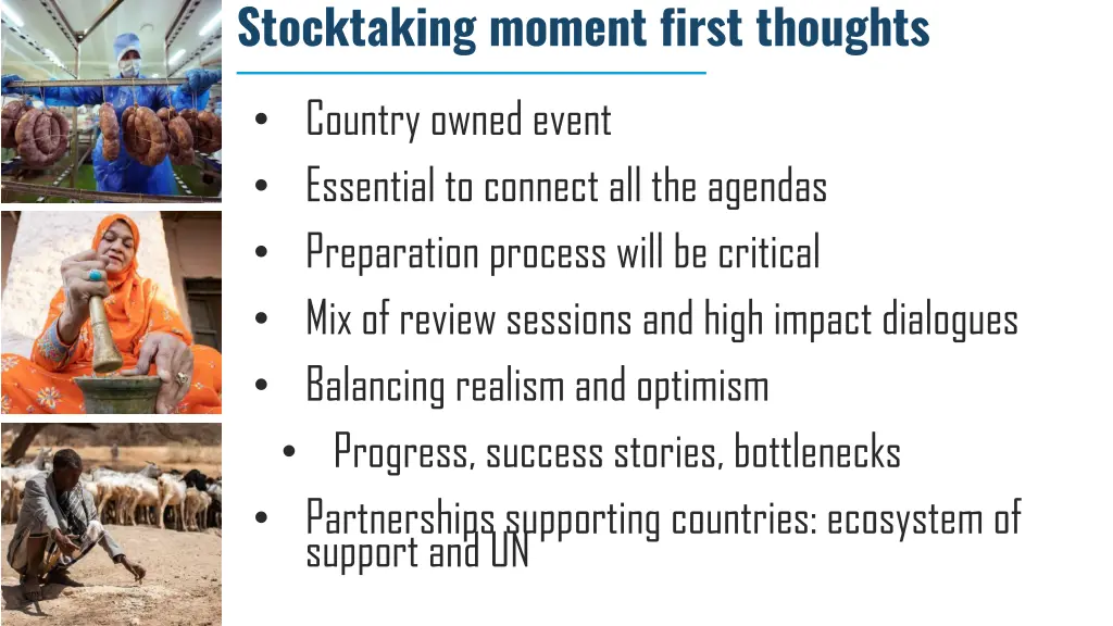 stocktaking moment first thoughts