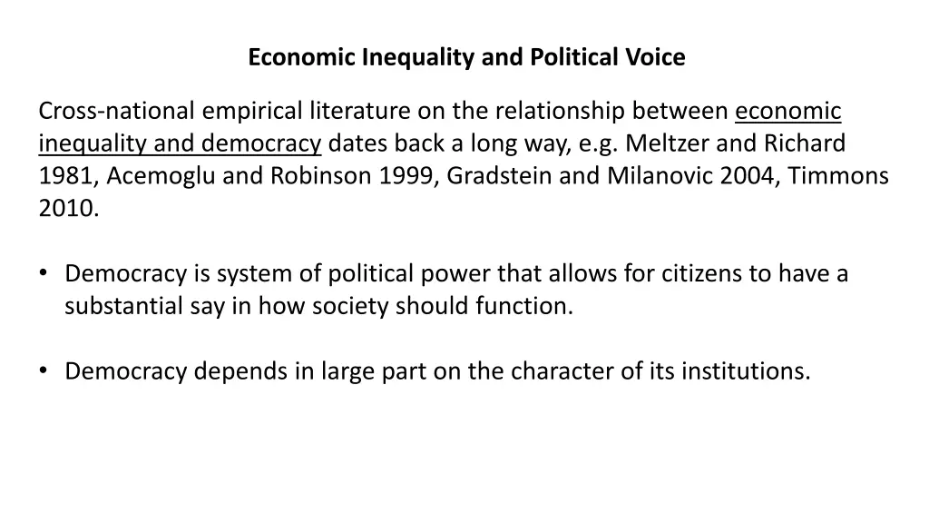 economic inequality and political voice 1