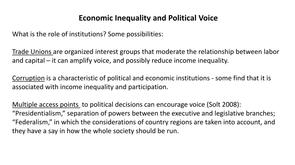 economic inequality and political voice 2