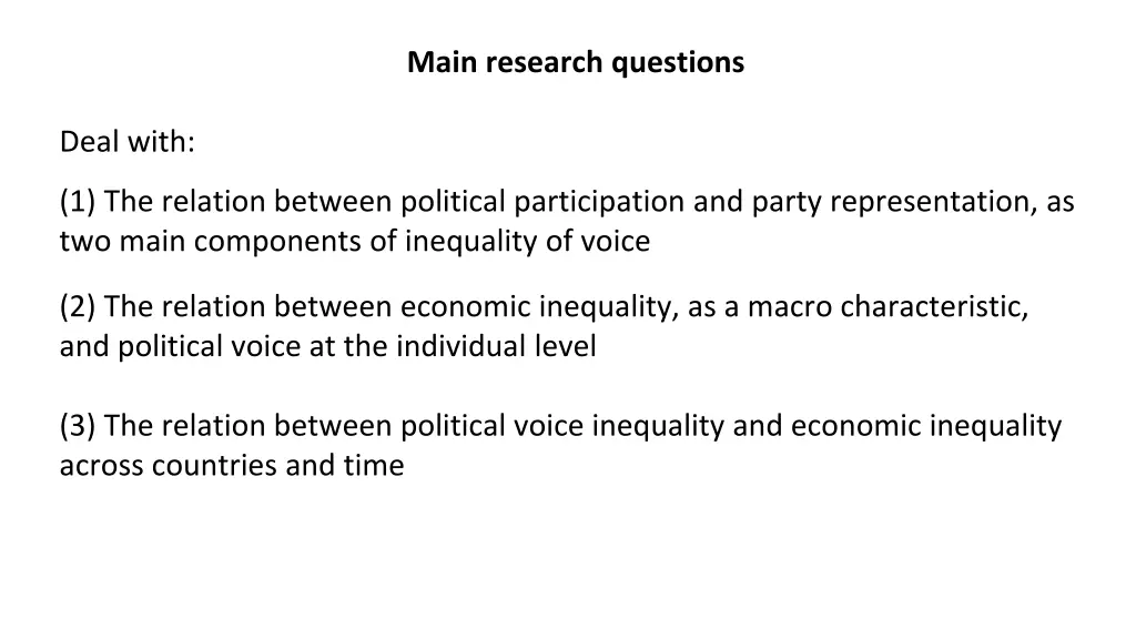 main research questions