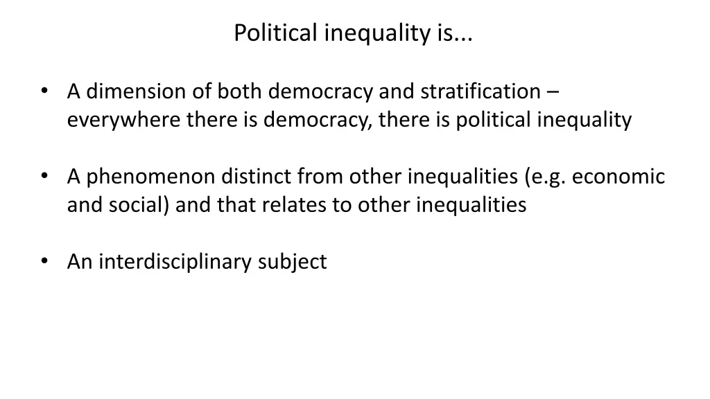 political inequality is 1