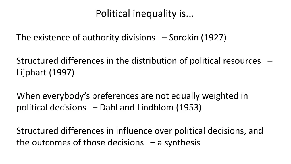 political inequality is