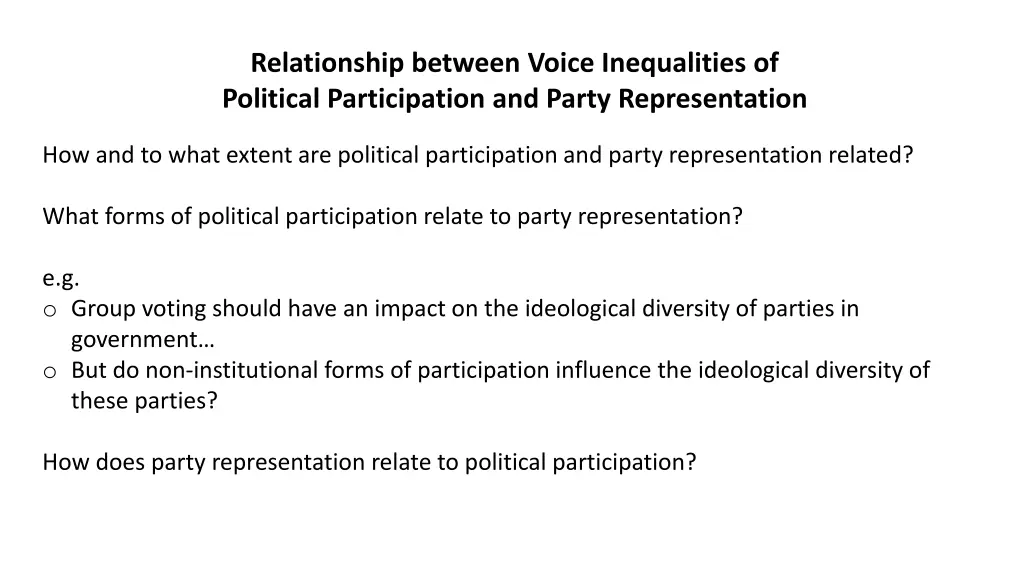 relationship between voice inequalities