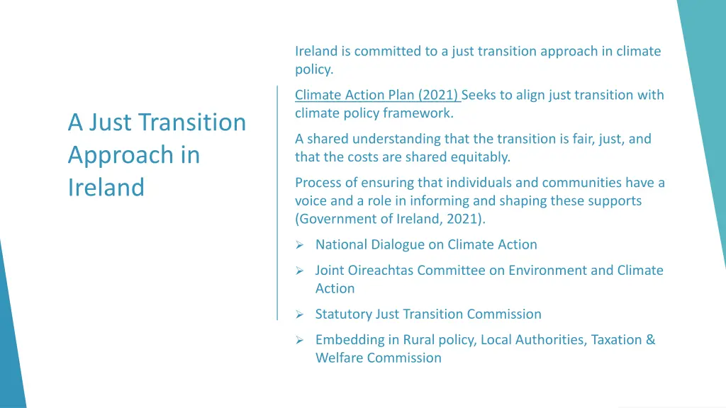 ireland is committed to a just transition
