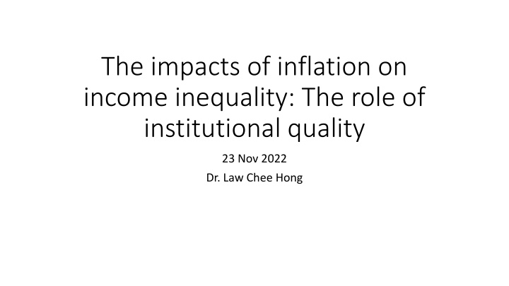 the impacts of inflation on income inequality