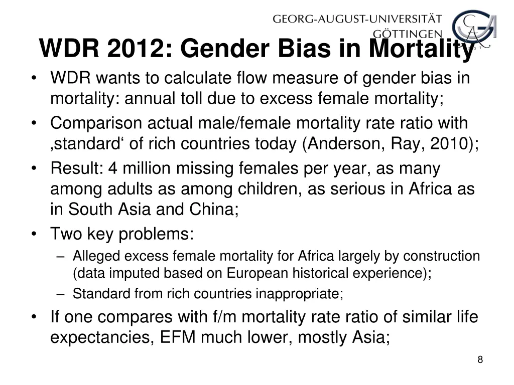 wdr 2012 gender bias in mortality wdr wants