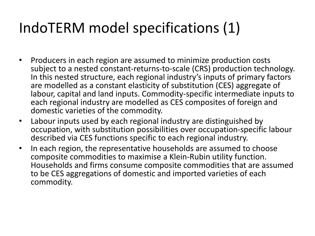 indoterm model specifications 1
