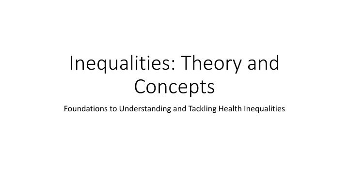 inequalities theory and concepts