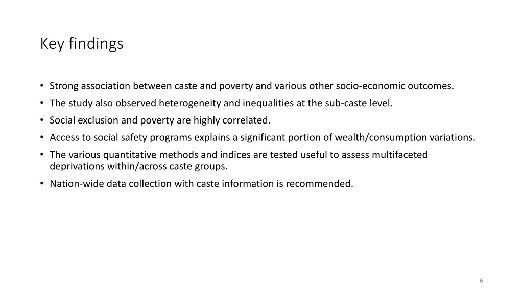 key findings
