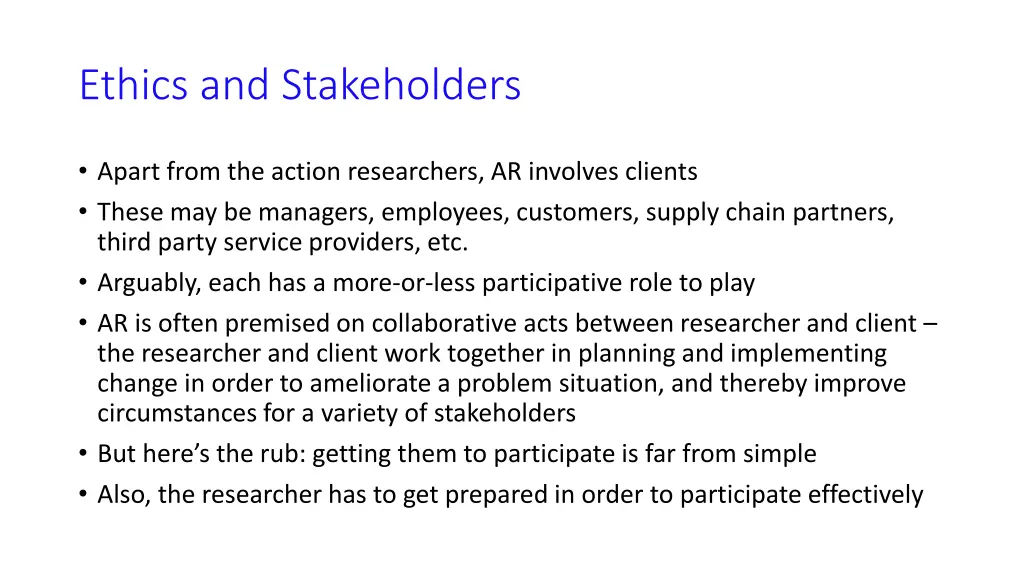ethics and stakeholders