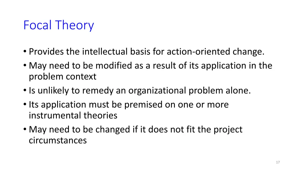 focal theory