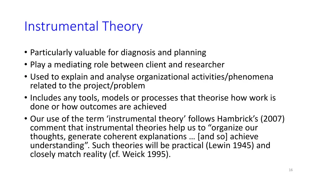 instrumental theory