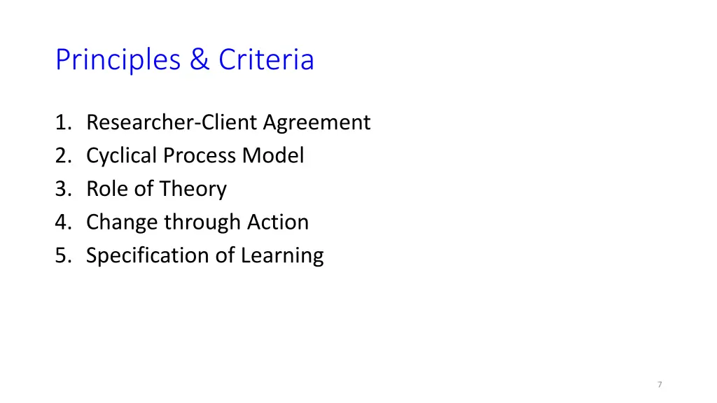 principles criteria