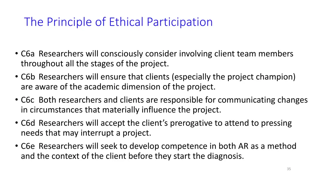 the principle of ethical participation