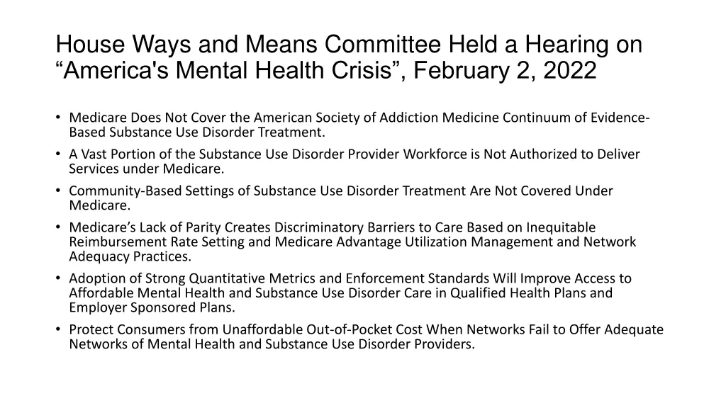 house ways and means committee held a hearing