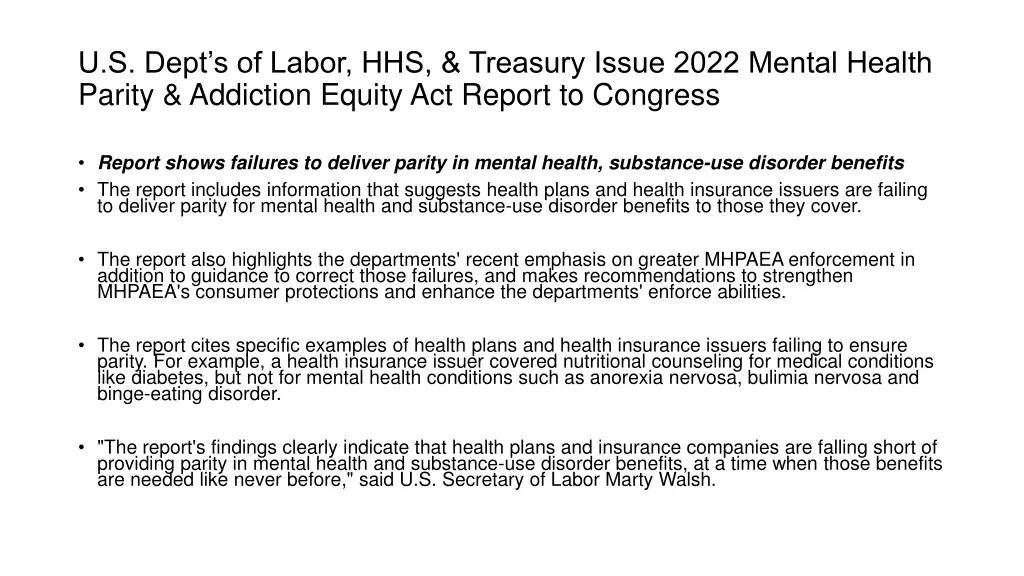 u s dept s of labor hhs treasury issue 2022