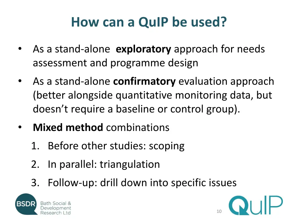 how can a quip be used