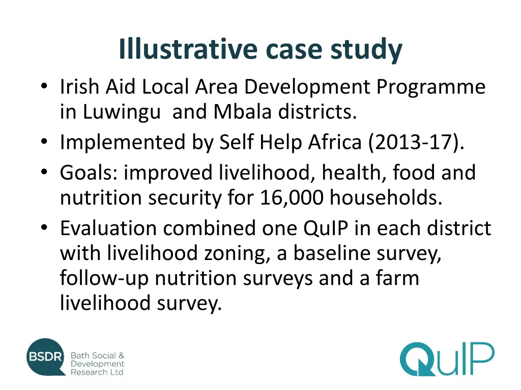 illustrative case study irish aid local area