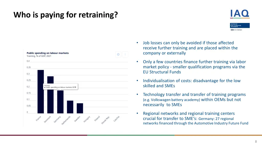 who is paying for retraining