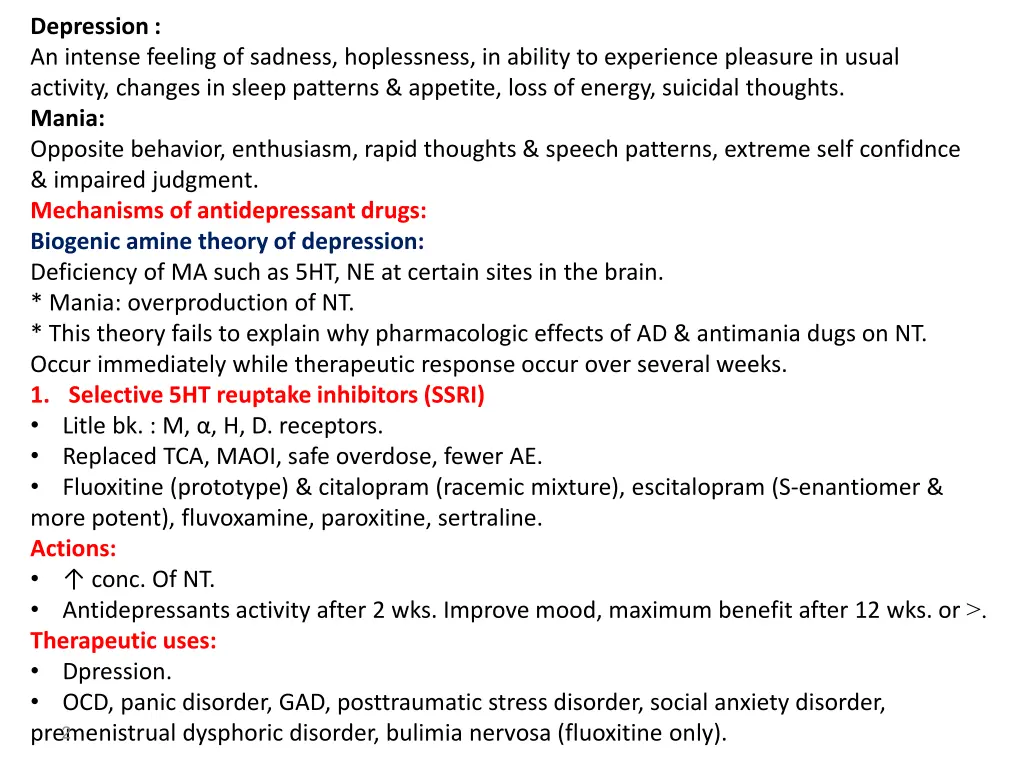 depression an intense feeling of sadness