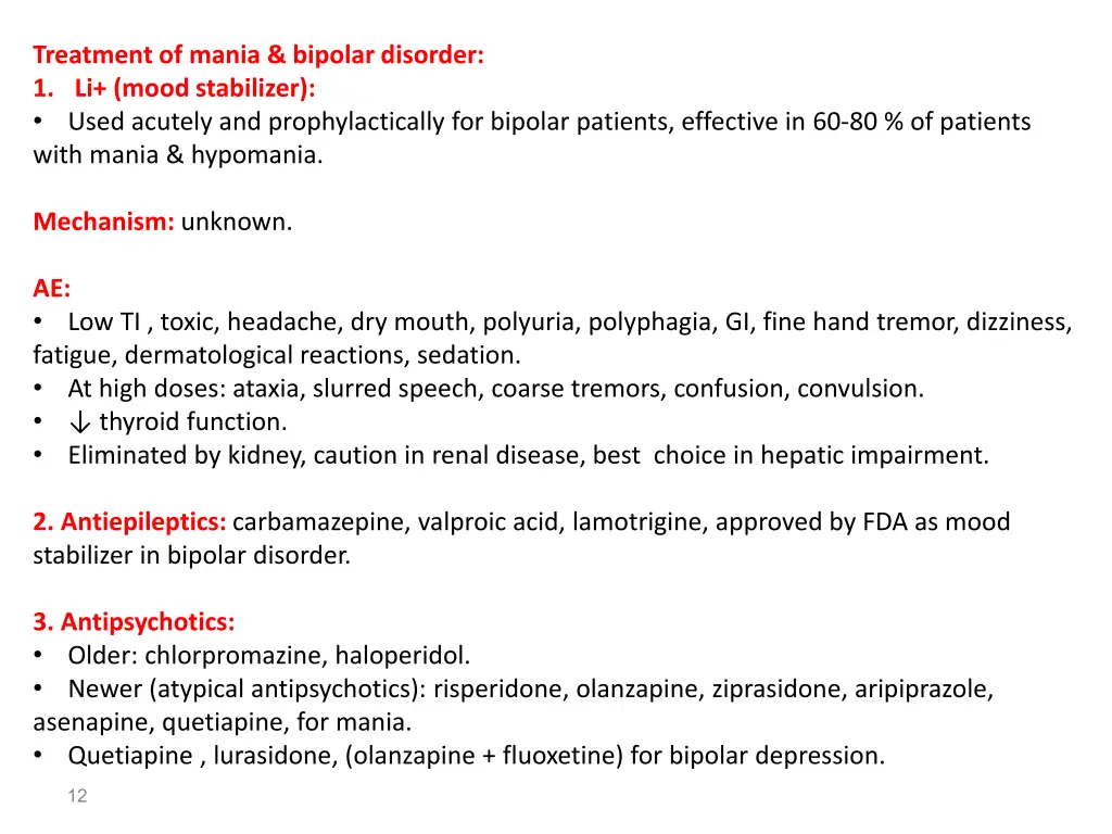 treatment of mania bipolar disorder 1 li mood