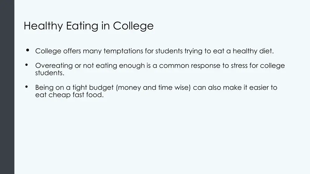 healthy eating in college