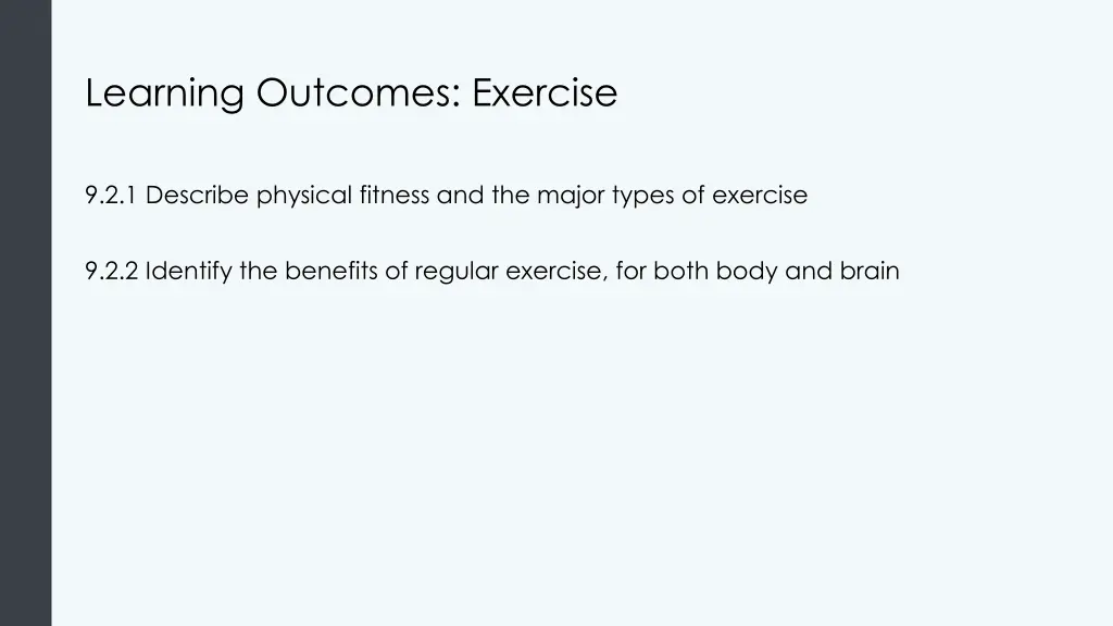 learning outcomes exercise