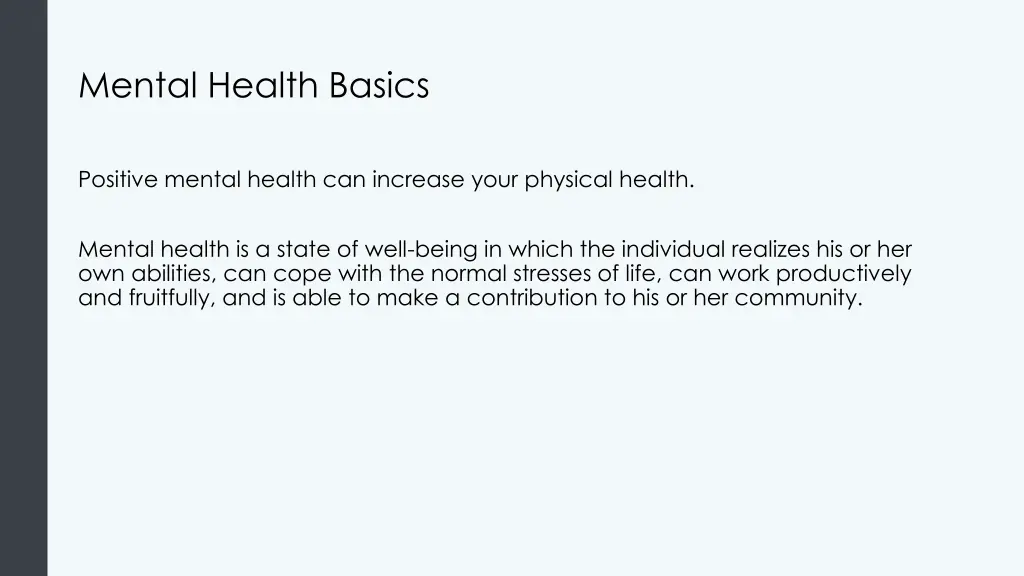 mental health basics