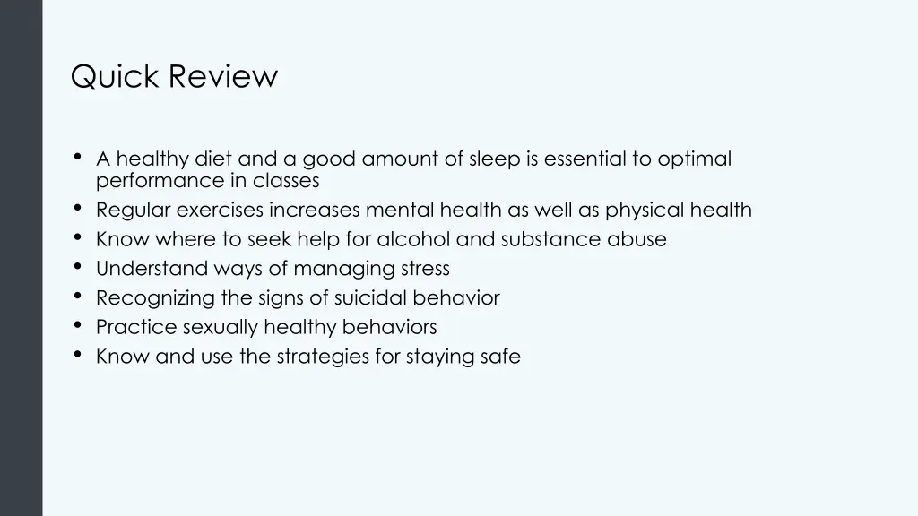 quick review