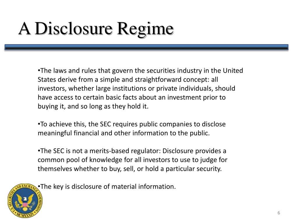 a disclosure regime